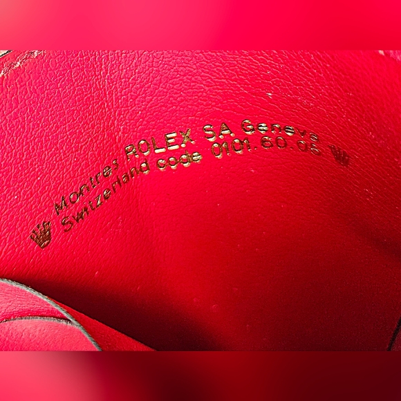 Rolex Vintage Calfskin Leather Card Wallet 3 Slot Red Gold Document Receipt ID - Picture 7 of 12